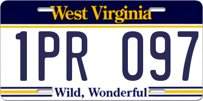 WV license plate 1PR097