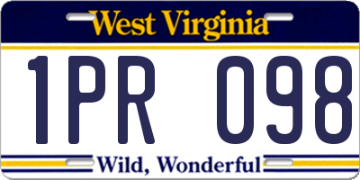 WV license plate 1PR098
