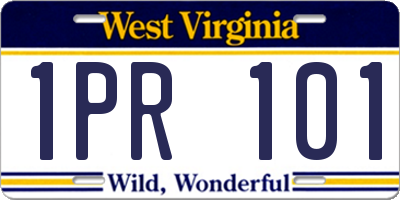 WV license plate 1PR101
