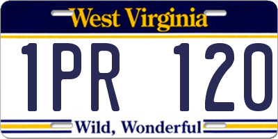 WV license plate 1PR120