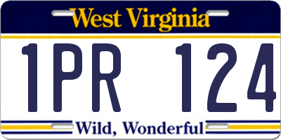 WV license plate 1PR124