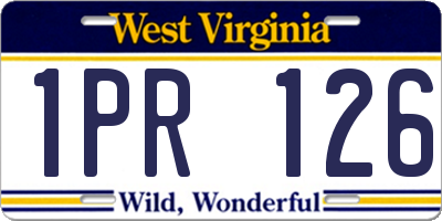 WV license plate 1PR126