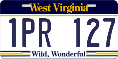 WV license plate 1PR127