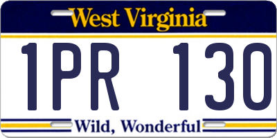 WV license plate 1PR130