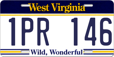 WV license plate 1PR146