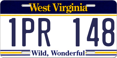 WV license plate 1PR148