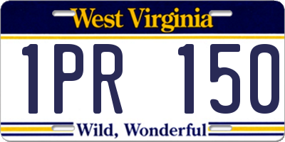 WV license plate 1PR150