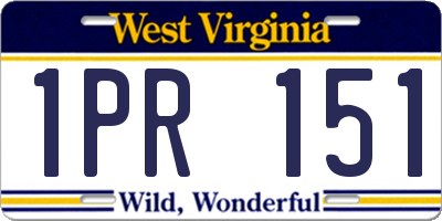 WV license plate 1PR151