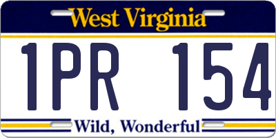 WV license plate 1PR154