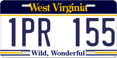 WV license plate 1PR155
