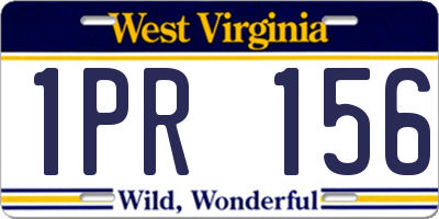 WV license plate 1PR156