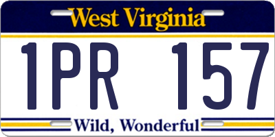 WV license plate 1PR157