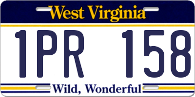 WV license plate 1PR158