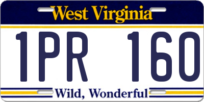 WV license plate 1PR160