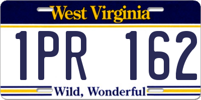 WV license plate 1PR162