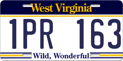 WV license plate 1PR163