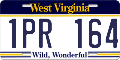 WV license plate 1PR164