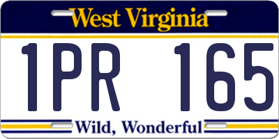 WV license plate 1PR165