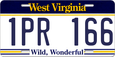 WV license plate 1PR166
