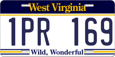 WV license plate 1PR169