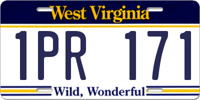 WV license plate 1PR171