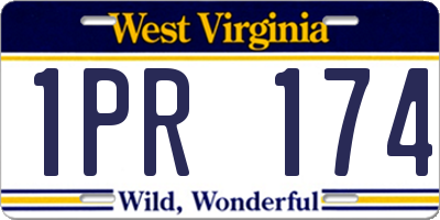 WV license plate 1PR174