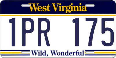 WV license plate 1PR175