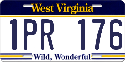 WV license plate 1PR176