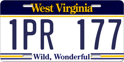 WV license plate 1PR177