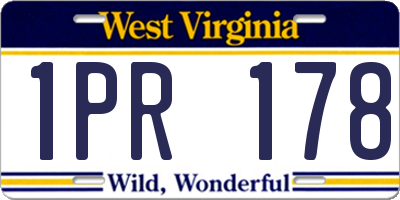 WV license plate 1PR178