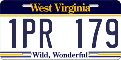 WV license plate 1PR179