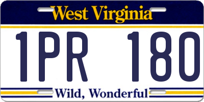 WV license plate 1PR180