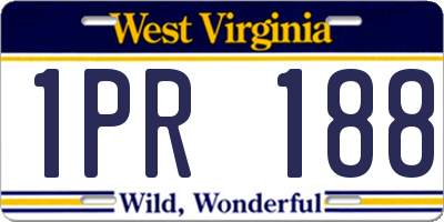 WV license plate 1PR188