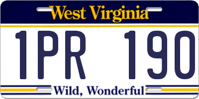 WV license plate 1PR190