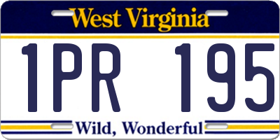 WV license plate 1PR195