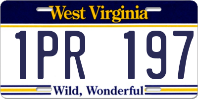 WV license plate 1PR197