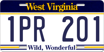 WV license plate 1PR201