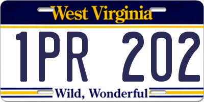 WV license plate 1PR202