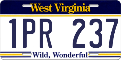 WV license plate 1PR237