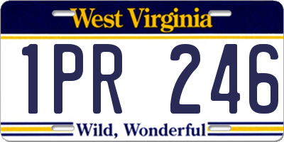 WV license plate 1PR246