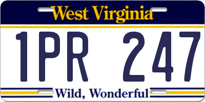 WV license plate 1PR247