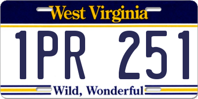 WV license plate 1PR251
