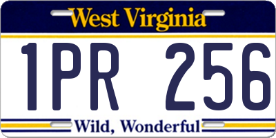 WV license plate 1PR256