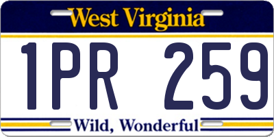 WV license plate 1PR259