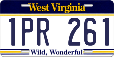 WV license plate 1PR261