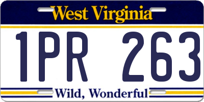 WV license plate 1PR263
