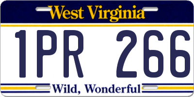 WV license plate 1PR266