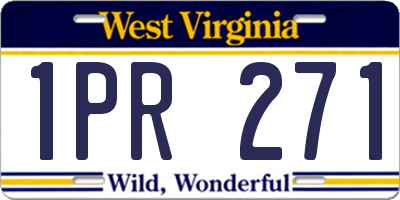 WV license plate 1PR271