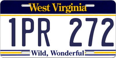 WV license plate 1PR272