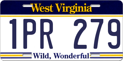 WV license plate 1PR279